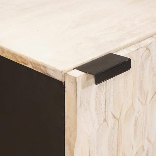 Meuble console avec porte buffet de rangement blanc en fer