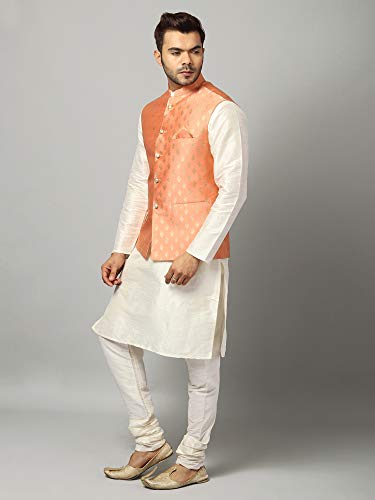 Image of Uri and MacKenzie Men's Silk Blend Kurta Pajama with Designer Ethnic Nehru Jacket /Modi Jacket