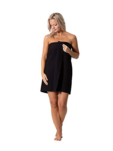 Image of Turkish Linen Women's Waffle Spa Body Wrap with Adjustable Closure