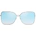 SOJOS Fashion Oversized Women Sunglasses Square Frame Flat Mirrored Lens SJ1082 with Silver Frame/Blue Mirrored Lens