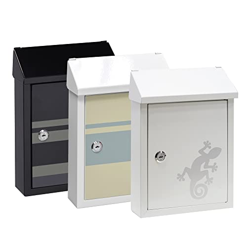 Arregui Smart Graphic E5724-STR enkele brievenbus van staal met decoratieve zeefdruk"Lines", brievenbus of brievenopvang, maat S (DIN A5), zwart - Afbeelding 8