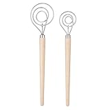 2 Sizes Traditional Danish Dough Whisk, Bread Dough Hand Mixer, Artisan Bread Baking Tool, Made in...