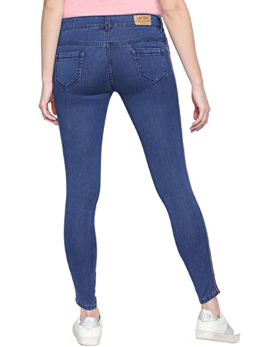 Image of HIGH STAR Women Blue Slim Fit Mid-Rise Clean Look Stretchable Jeans (34)