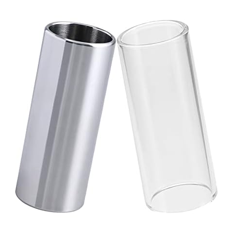 2Pcs Stainless Steel and Glass Guitar Slides Cover