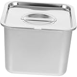 Hipzeepo Recipiente de Acero Inoxidable para Helado, Tapa Hermética, Organizador para Refrigerador, Versátil Caja para Almacenar Alimentos, Postres Caseros, Organizador para Refrigerador