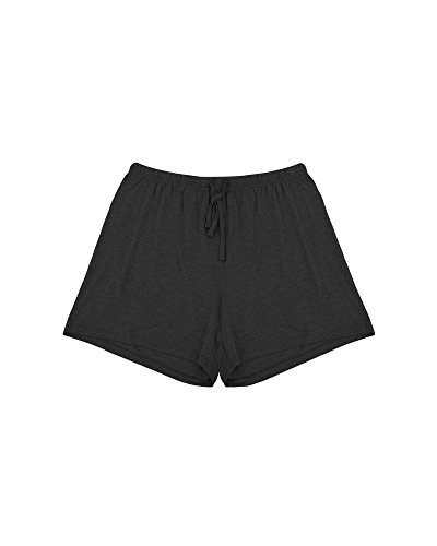 Gys Bamboo Pajama Shorts For Women Soft Sleep Shorts Drawstring Lounge Pants Stretchy Sleepwear Casual Pj Bottoms, Black, Large #TOP4