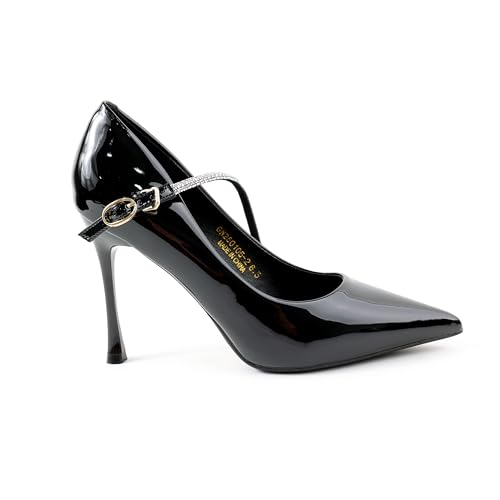 Women's Patent Pointed-Toe Heels, Cross-Strap Stiletto Pumps2