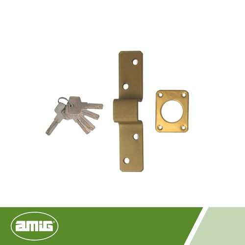 Amig, Door Security Bolt Surface Mounted Lock with Round Cylinder Inside and Outside Mod. 4, Key Lock, 105 x 170 mm - Image 3