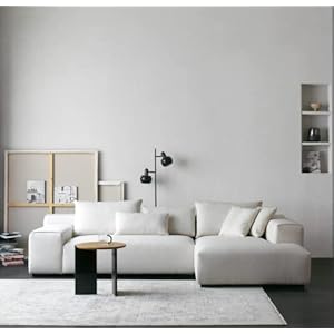 Acanva Modern Minimalist Sofa with Extra Deep Seats for Living Room, Bedroom and Lounge, L-Shaped Sectional Couch with Right Chaise,White