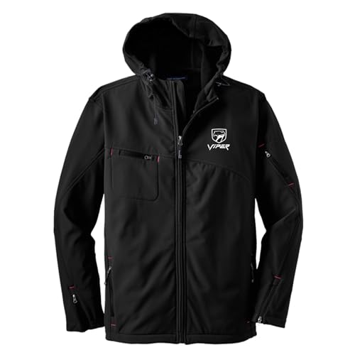Dodge Viper Sneaky Pete Hooded SoftShell Jacket – Water Resistant, Breathable, Embroidered in Detroit by DSC