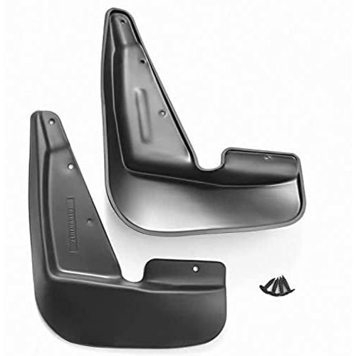 Image of FROSCH EXP.NLF.61.10.F13 Custom fit Rubber mudflaps Splash Guard Front for SSANG Yong Korando Year: 12-SUV. 2 Parts with Attachment, Black