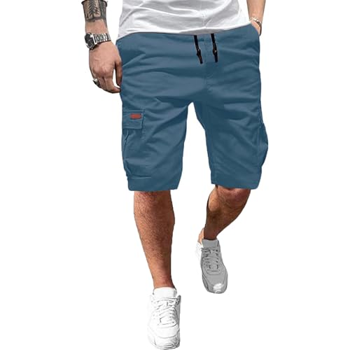 Short cargo pour homme avec taille élastique et cordon de serrage Ougelebo