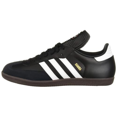adidas Samba Classic Leather Soccer Schuhe (Toddler/Little Kid/Big Kid), Schwarz/Weiß, 11,5 M US Little Kid, schwarz - schwarz/weiß (Black/Running White) - Größe: 2.5 M US Child