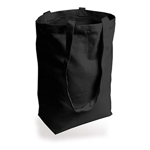 Cottonbagjoe Jutebeutel | 38x42x10cm | Schwarz | Canvastasche aus Jeansähnlichem Stoff Cover