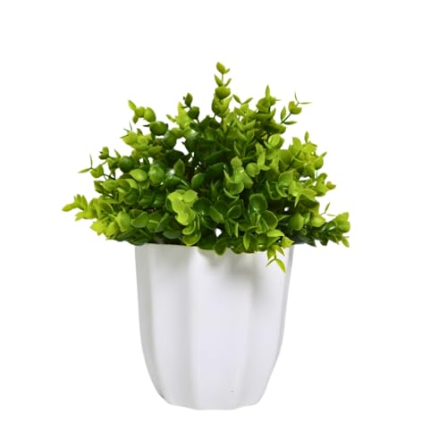 Image of fancymart Artificial Plant Hackleberry Bunch in Pot - 22 cm Height, Perfect for Tabletop Decoration | Ideal for Home & Office Decor