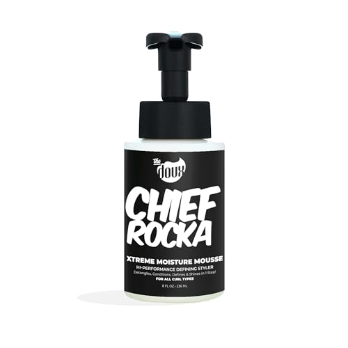 Image of Chief Rocka Xtreme Moisture Mousse for Curly Hair - Curl Defining Hair Mousse for Women with Lasting Hold, Frizz Control & Shine - Styling Foam for Wavy Hair, Coily Hair & Natural Hair Products, 8oz