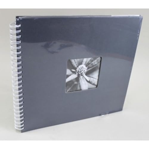 Hama Fotoalbum Jumbo 36x32 cm (Spiral-Album mit 50 weißen Seiten, Fotobuch mit Pergamin-Trennblättern, Album zum Einkleben und Selbstgestalten) grau