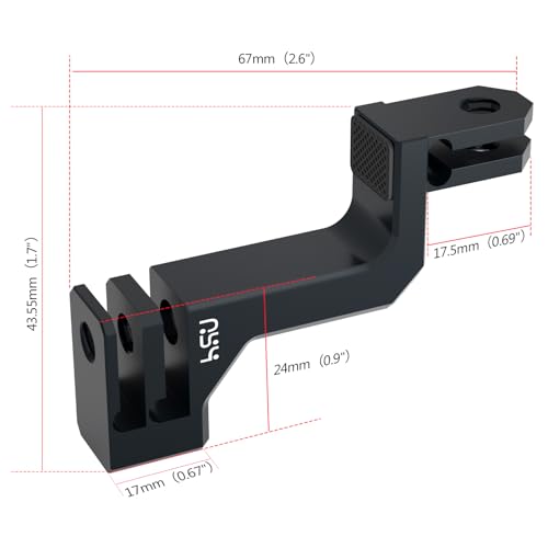 Image of HSU Aluminum Vertical Bracket, 1 /4-20 Screw Hole,90 Degree Aluminum Vertical Bracket Adapter Elbow Mount for GoPro Hero 13 /12 / 11 /10 / 9 Black