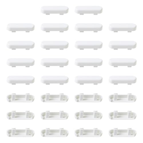 30 Pièces Couvercles de Trous D'évacuation, Capuchons de drainage fenêtre, Couvercles de Ventilation Fenêtre de Rebord de Fenêtre, Bouchons de Canalisation pour Porte, Remplacement Antiblocage, Blanc