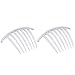 Parcelona French Twist 7 Teeths Large Celluloid Clear Hair Side Comb (Clear)