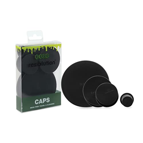 Ooze Resolution Glass Cleaner Caps (1 Large, 2 Small, Black/Green Bundle) Silicone Stretch Caps - Universal Caps for Cleaning, Storage, Odor Proofing - Resolution Gel Glass Cleaner Accessories - Image 5