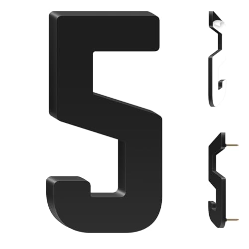 24 Inch Floating Acrylic House Numbers Letters, Adhesive Acrylic House Address Numbers for Outside, Modern Black Adhesive Address Letter and Number for Home Office Apartment (5)
