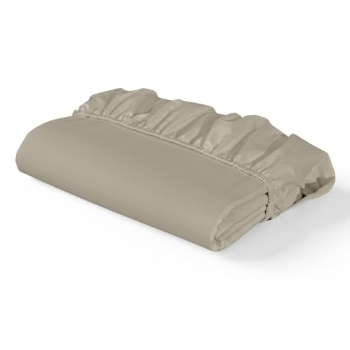 RUVANTI 100% Cotton Percale Fitted King Size Sheets Set – Mocha Taupe