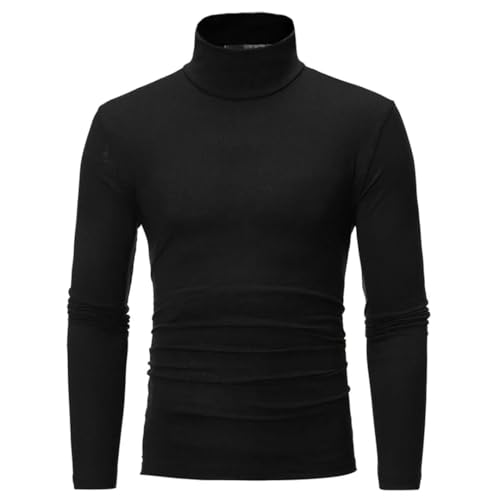 Men Turtleneck for Slim Elastic Thin Pullover Underwear Turtleneck Knitting Blouse Base Tshirt Top3