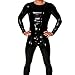 Men's Long Sleeve Latex T-Shirt,Black Round Neck Long Sleeve Latex Tops,Suitable for Rubber Club Cosplay Costumes-M