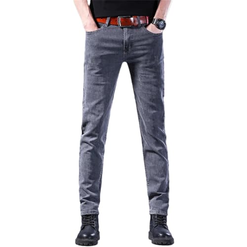 Men’S High Street Small Foot Skinny Jeans Stretch Soft Straight Leg Denim Trousers