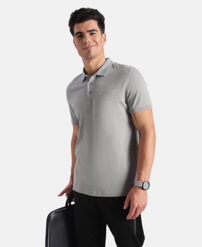Image of Jockey 3913 Men Super Combed Cotton Rich Solid Half Sleeve Polo T-Shirt with Chest Pocket