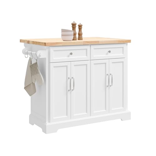 SoBuy Carrello Cucina con Ruote, Isola Cucina con Piano di
