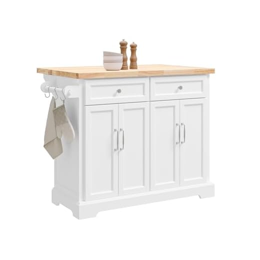 SoBuy Köksö med hjul Köksskåp med Klaffbord, Arbetsbord Längd 115 cm Bredd 46-71 cm Höjd 92 cm (FKW71-WN)