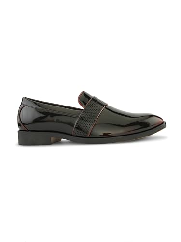 Image of Stanford Men Slip-On Formal Shoes | Glossy Round Toe Comfortable Office, Business Dress Shoes-TPSL 25047 Cherry-7