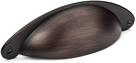 Cosmas10 Pack 4199ORB Oil Rubbed Bronze Cabinet Hardware Bin Cup Drawer Handle Pull - 3" Inch (76mm) Hole Centers
