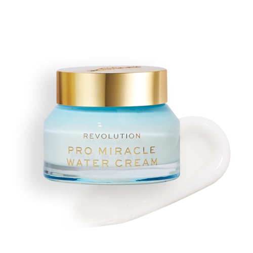 Revolution Pro, Miracle Water Cream, crema facial hidratante tipo gel con ácido hialurónico y niacinamida, recomendada por dermatólogos, vegana y libre de crueldad, 50 ml