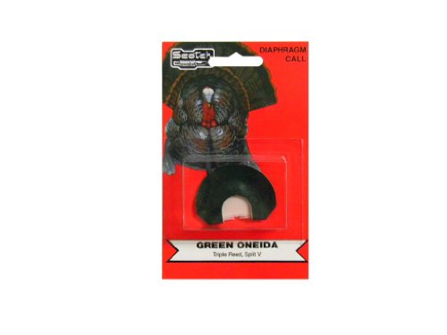 Pete Rickard's Scotch The Oneida Green Triple Reed Split-V Turkey Diaphragm Mouth Call