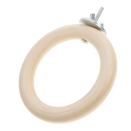 Levemolo Round Wooden Bird Perch Stand with Swing Multifunctional Platform for Parrots Cockatiels Budgies and Canaries for Cages and Aviaries