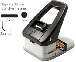 Perforadora 3 en 1 de tarjetas de identificación con guía ajustable de acero 4