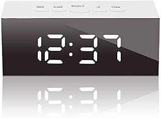 GLOUE Led Digital Alarm Clock,Alarm Clocks Bedside Temperature Display- Snooze and Large Display
