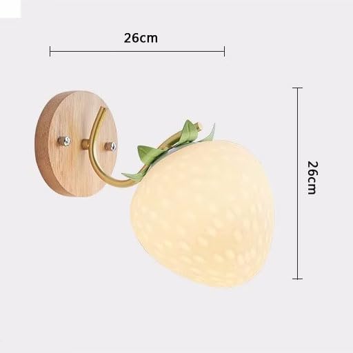 LED Wooden Wall Lamp for Kids, Glass Ball Shade, E27, Suitable for Bedroom, Living Room, Hallway, Stairs - Boys & Girls Room