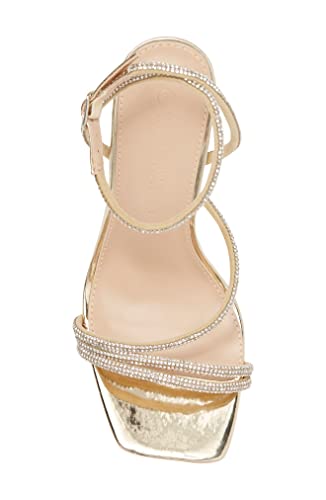 Wild Diva Women's Square Toe Rhinestone Embellished Straps Formal Stiletto High Heels Narala-024