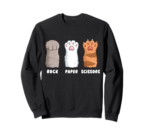 Cat Lover Cat Owner Funny Cat Rock Paper Scissors Sweatshirt