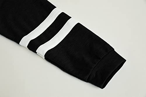 Image of Apbondy Girls Shirts Casual Long Sleeve Crewneck Loose Striped Sweatshirts Pullover Tops