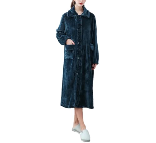 Tdvcpmkk Albornoz largo de franela para mujer, para el hogar, bata suave y cálida