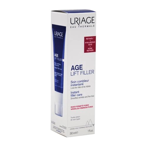 Uriage Age Lift Trattamento filler levigante con Retinolo e Acido Ialuronico - Effetto riempitivo e rimpolpante istantaneo. ideale come base trucco - Non profumato - Adatto a pelle sensibile - 30ml
