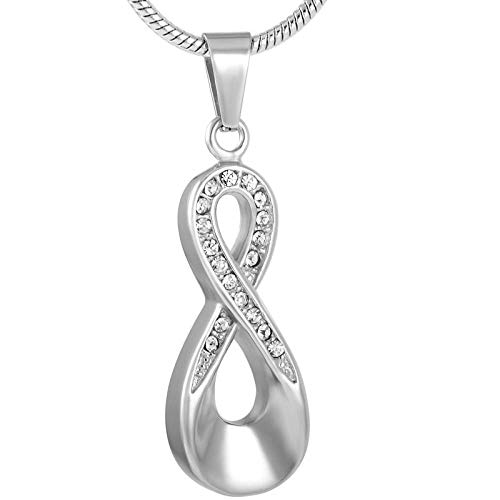 Collier d'urne funéraire Infinity Love en acier inoxydable durable pour homme