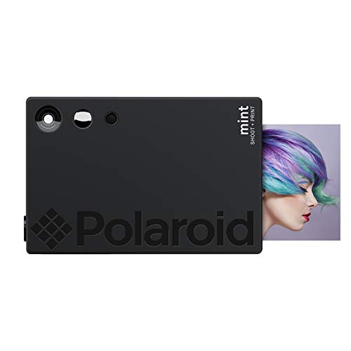 Polaroid Mint Appareil photo numérique Impression instantanée (Noir), impression sur papier photo collé sur support Zink 2x3