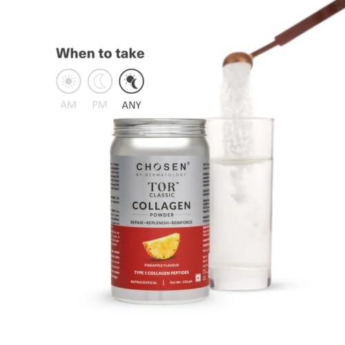Image of CHOSEN TOR Classic Marine Collagen | Pineapple Flavour | Type I Collagen Peptides | Youthful Skin, Strong Hair & Healthy Joints | 30 Servings