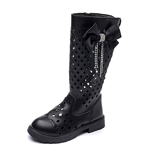 Girls Fashion Tall Riding Boots Flat Heel Side Zipper Knee High Shoes Boot Dress Princess Shoes